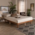 Baxton Studio Winston MidCentury Modern Walnut Brown Finished Wood King Size Platform Bed frame 222-11889-ZORO